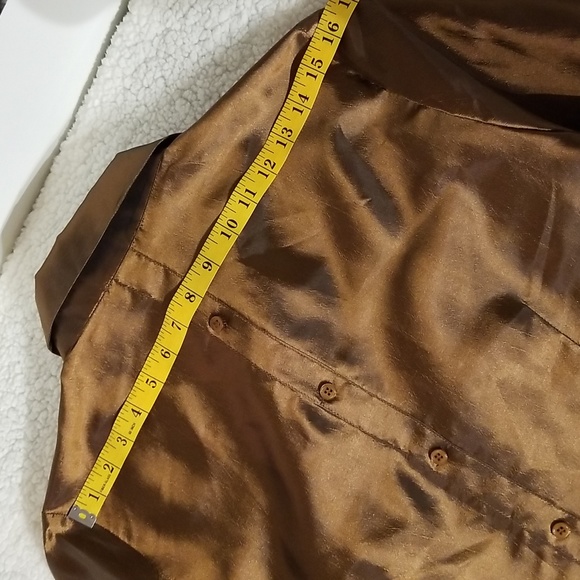 NWOT Lily Moss Shirt Button Down Festive Party / Sz P/M / Copper-coloured - Picture 13 of 16